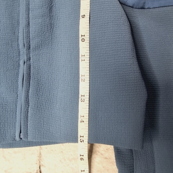 C/Meo Collective Bell Sleeve Blue Crop Dress Top Cold Shoulder Size S - Picture 9 of 10